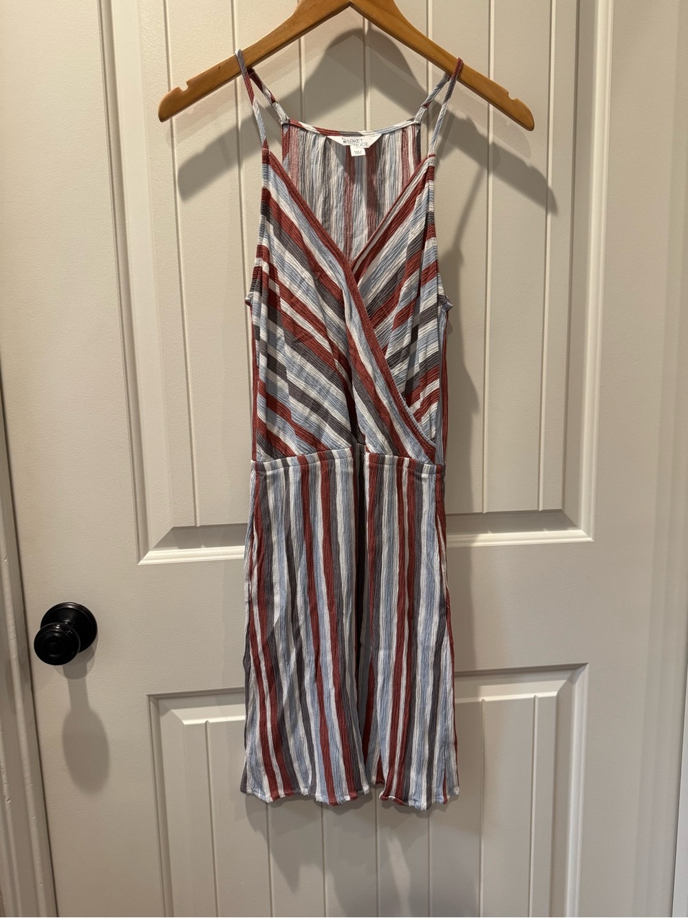 Market & Spruce Striped Surplice Sun Dress with Pockets, Size Small